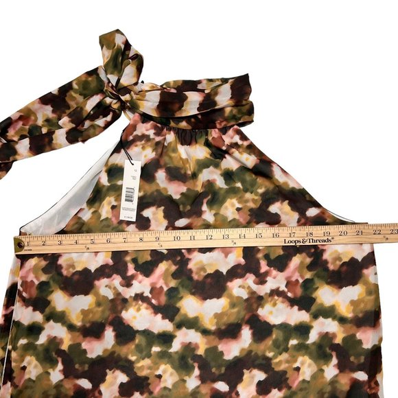 T TAHARI NWT Size 12 Zippered Side Neck Tie Lined Sleeveless Mock Neck D… - Picture 13 of 14